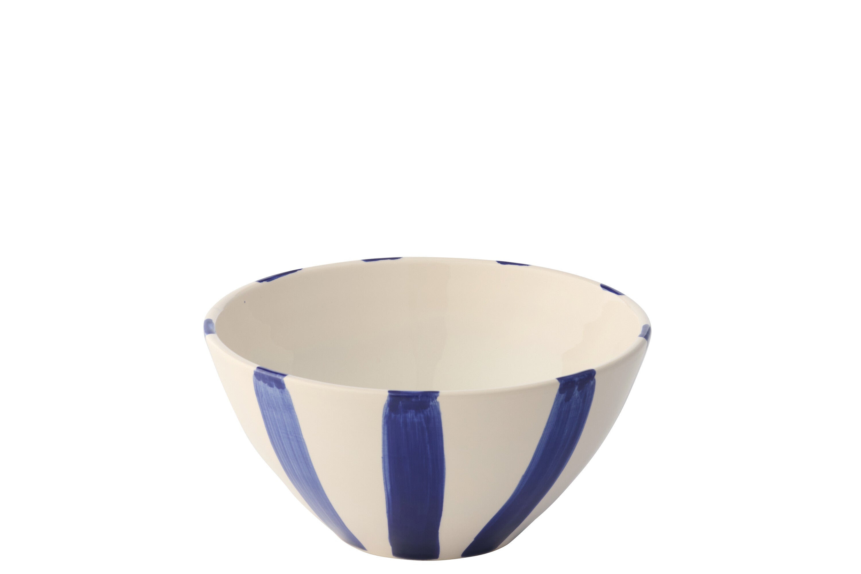 J-Line kom Vis Gestreept - keramiek - donkerblauw - medium