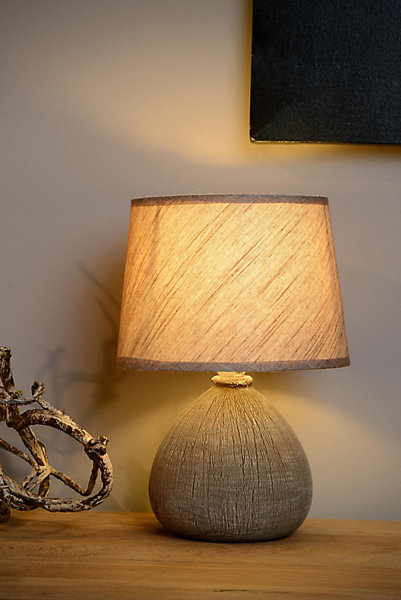 Lampe de table RAMZI en céramique avec 1xE14 - Brun - Lucide