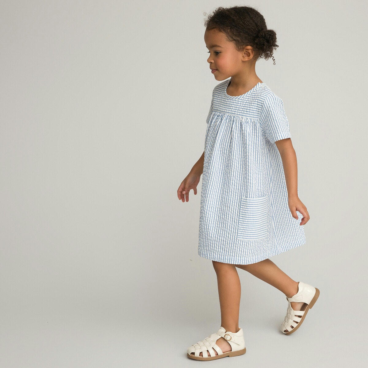 Robe manches courtes rayée