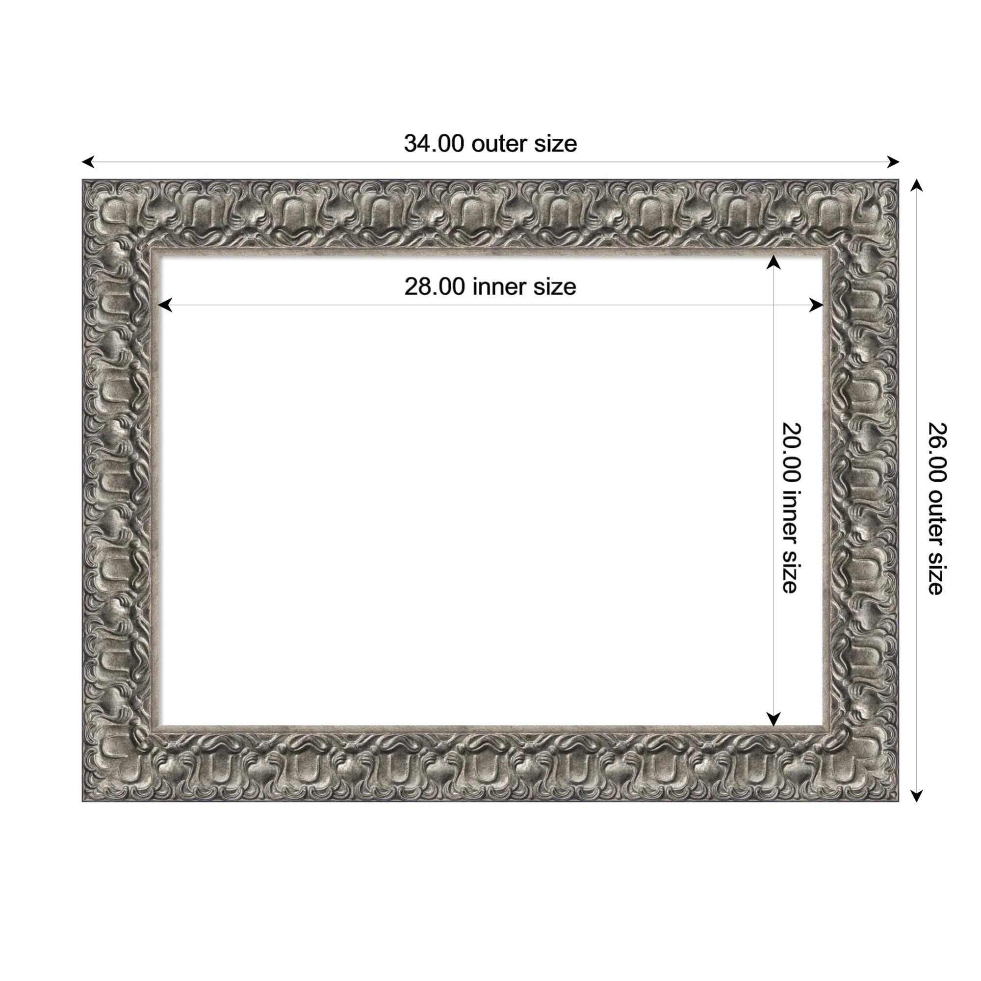 Amanti Art Silver Luxor Framed Dry Erase Magnetic Board