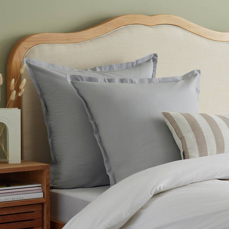 Habitat Cotton Rich 180TC Continental Pillowcase Pair - Grey
