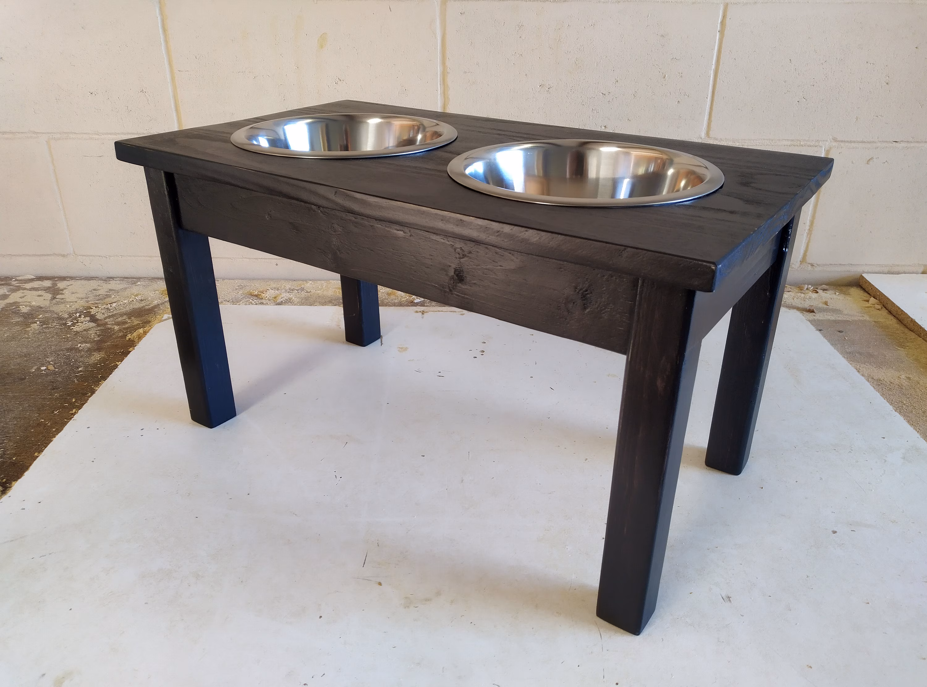 Large Wooden Dog Bowl Stand | Raised Feeding Stand for Pets | Wood Pet Bowl Holder