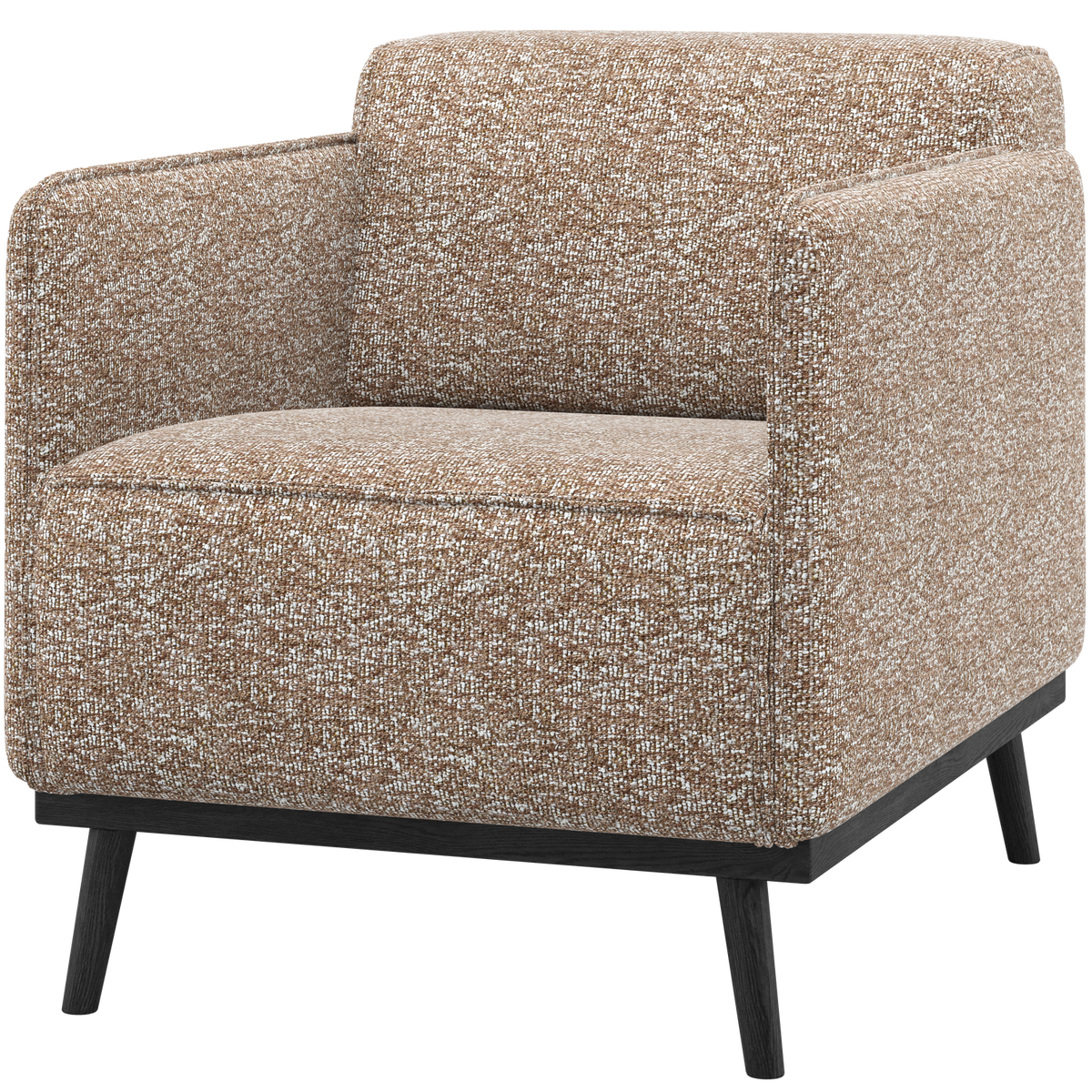 WOOOD fauteuil met arm Statement - Polyester - Lichtbruin Melange - 77x72x93