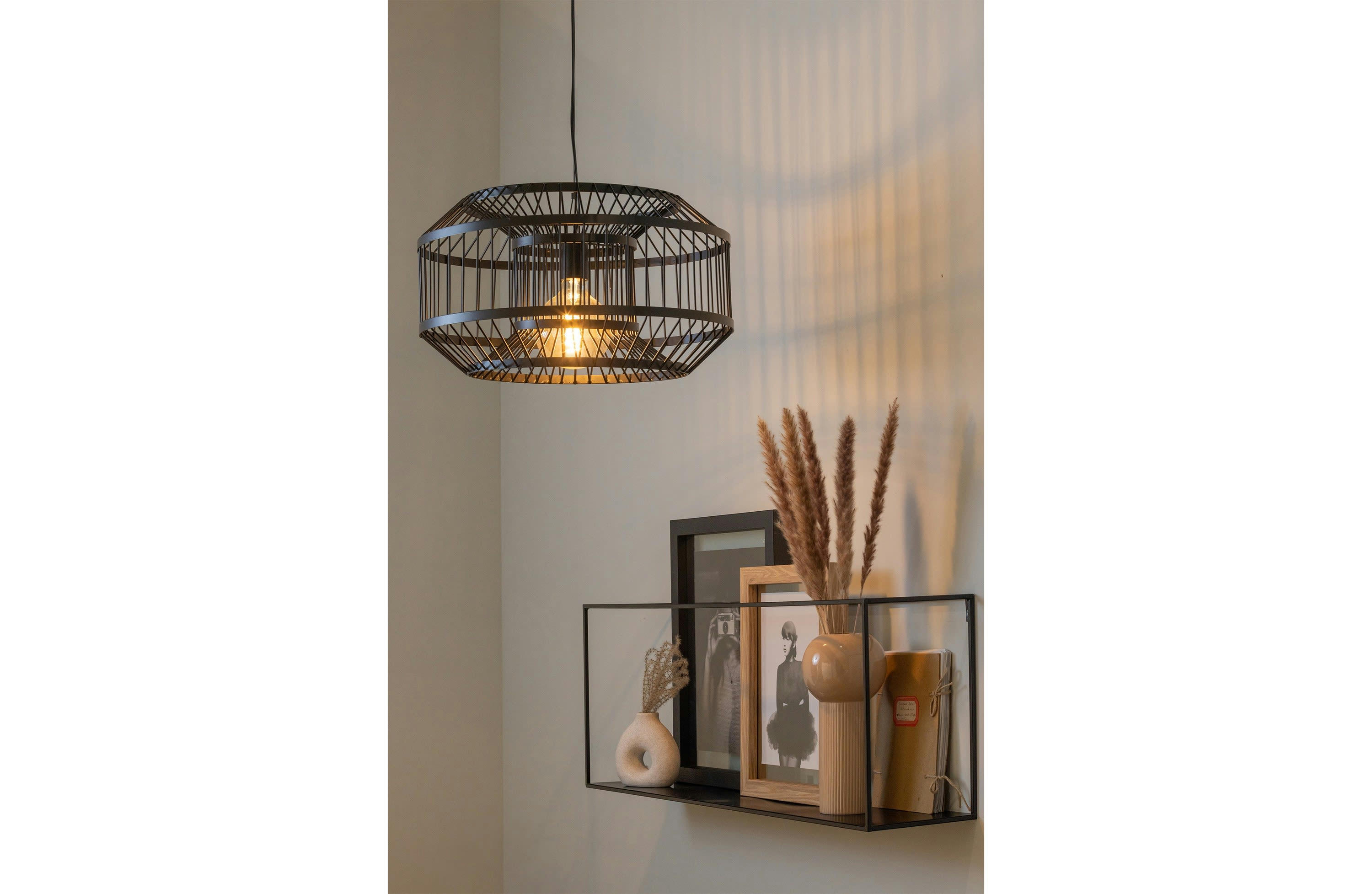 ESILA - Suspension lampe en métal noir