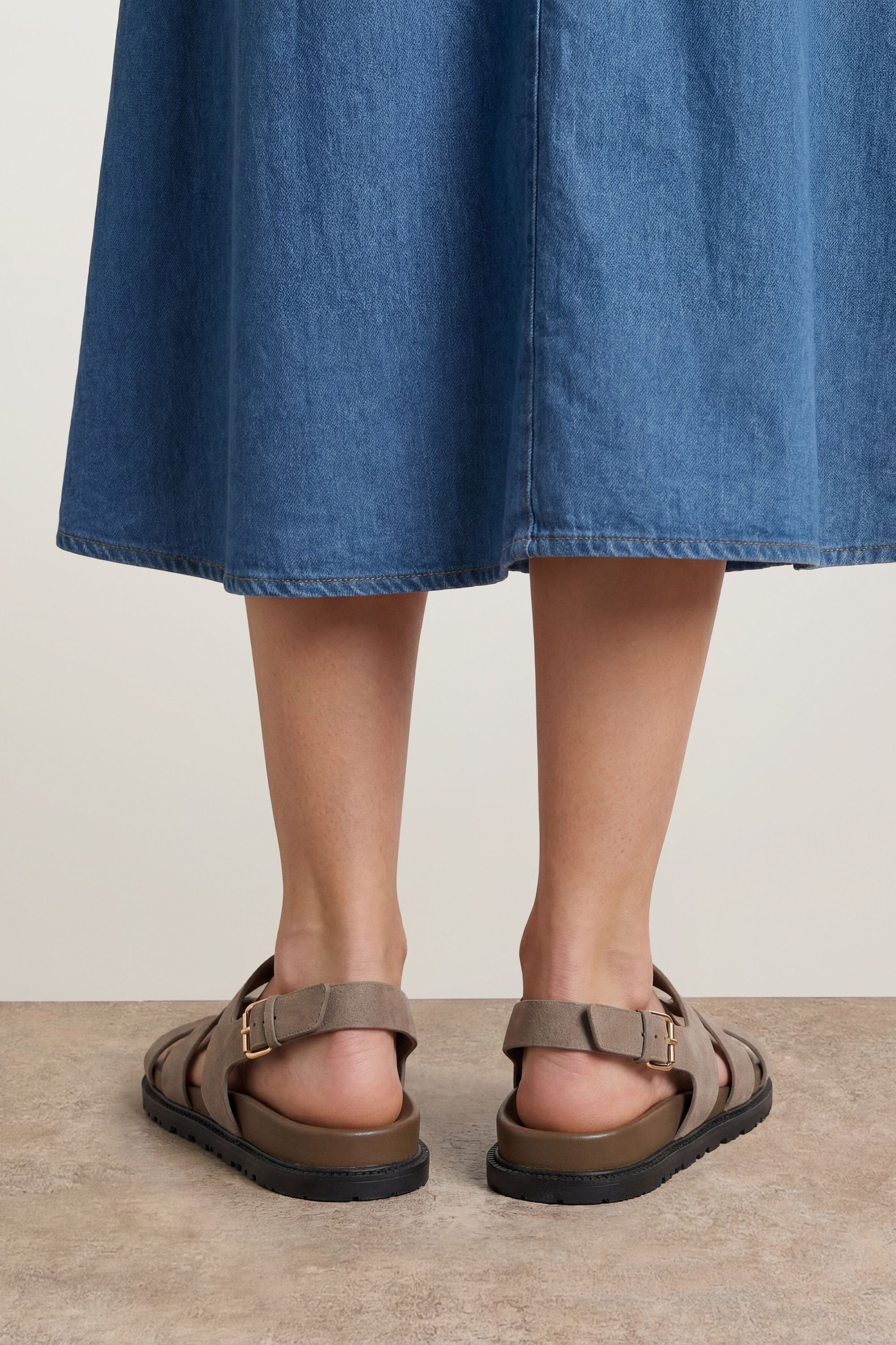 Oasis Tay Faux Suede Slingback Footbed Sandals