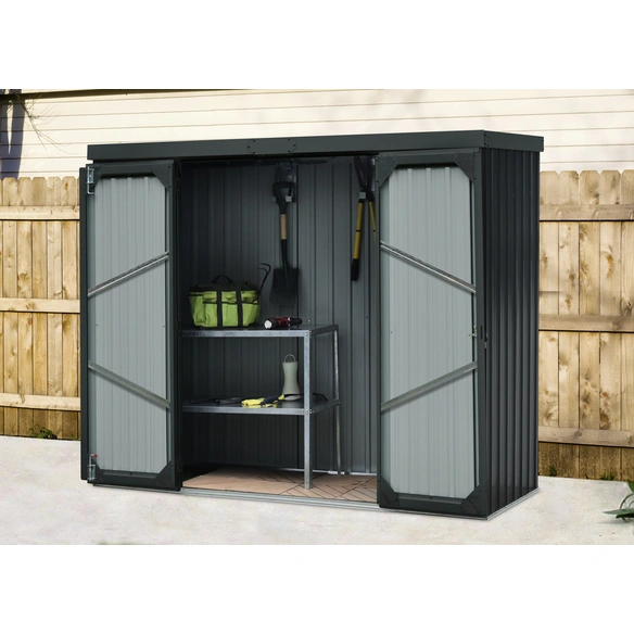 Geräteschrank, BxHxT: 228 x 181 x 76 cm (Außenmaß), anthrazit, Stahl