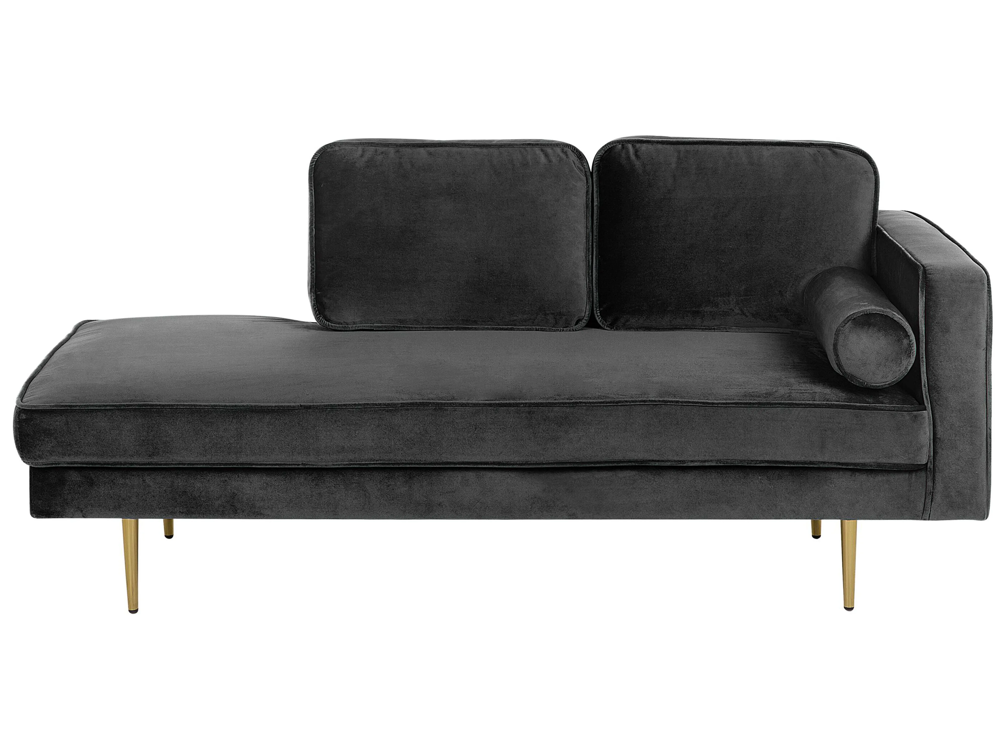 Left-Hand Chaise Longue MIRAMAS Velvet Black