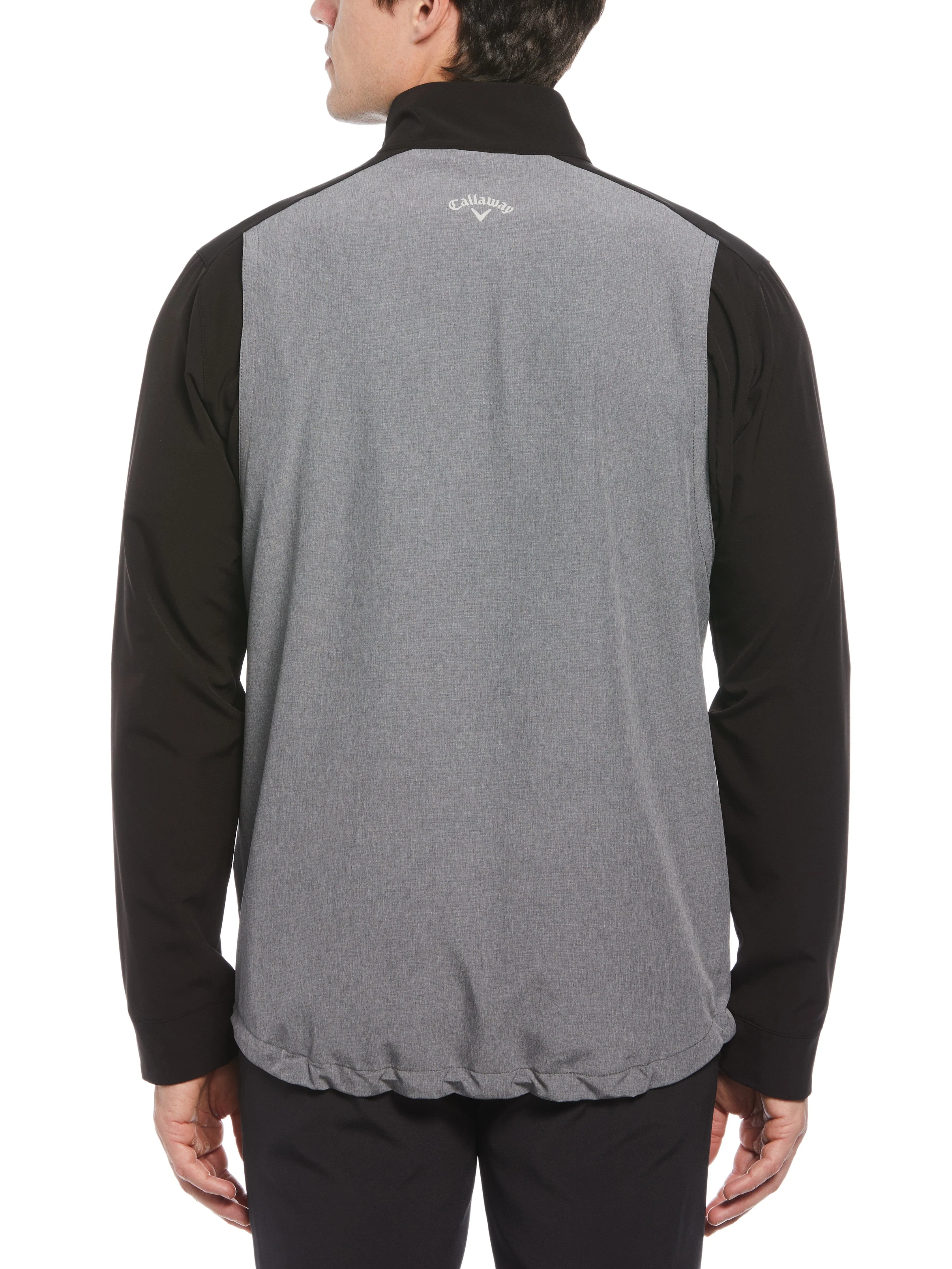 Mens Heathered Block Quarter Zip Golf Jacket