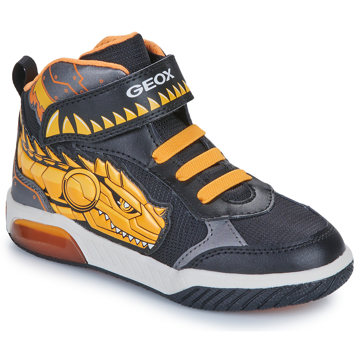 Geox - J INEK BOY - Black / Yellow