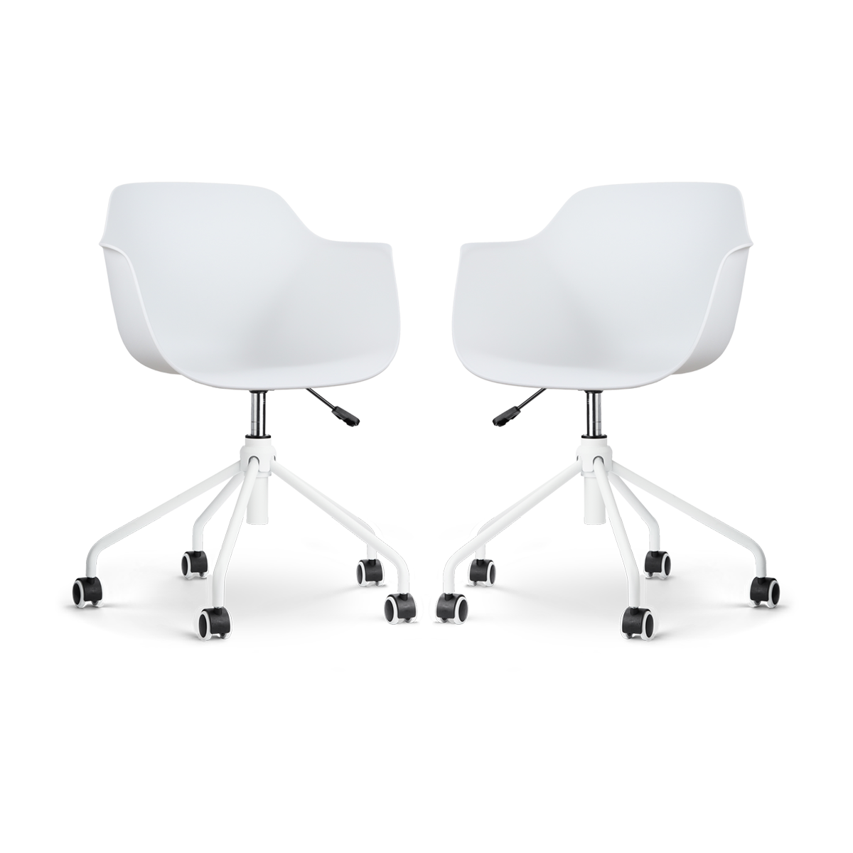 Nolon Nout-Puk Bureaustoelen Set van 2 - Wit - Wit Onderstel