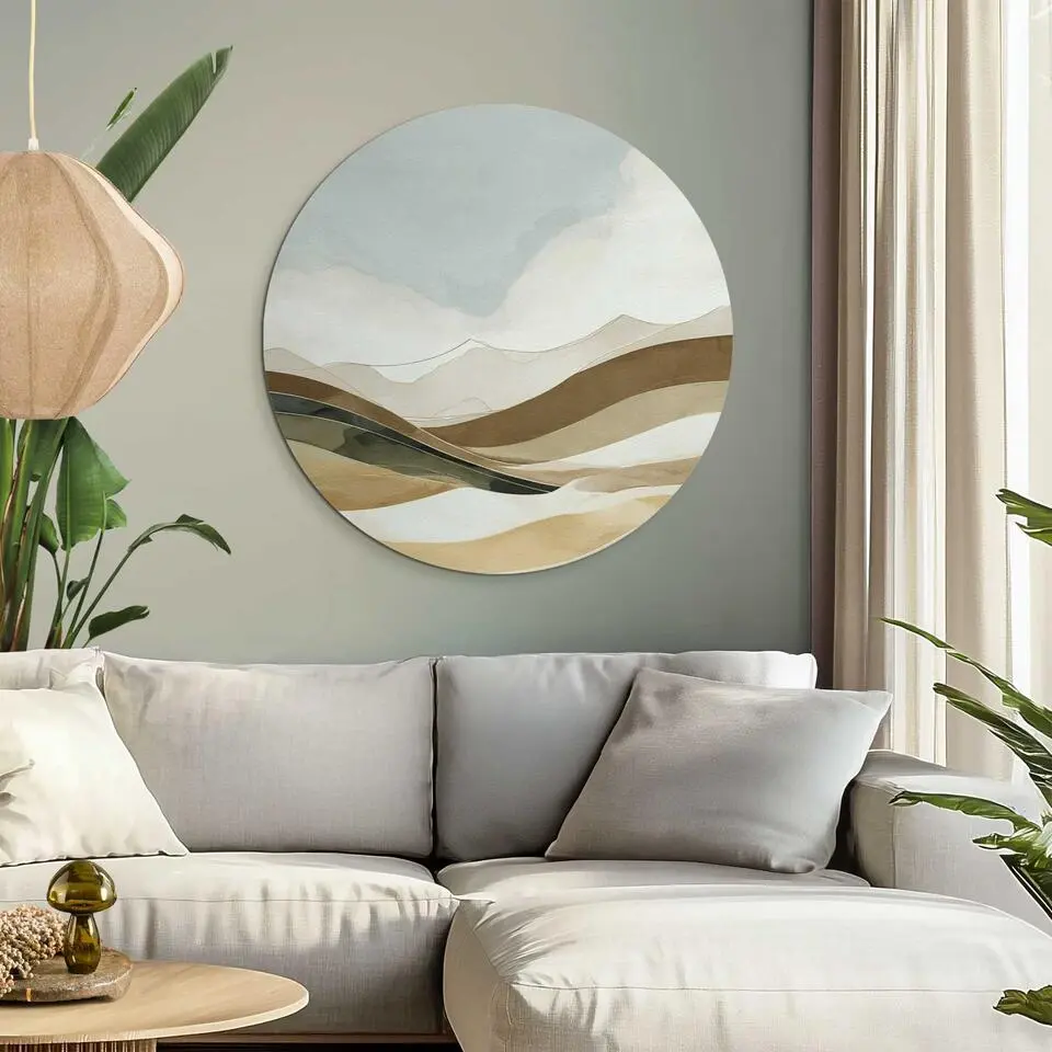 Glasschilderij Neutrale natuur - &Oslash; 70 - Beige