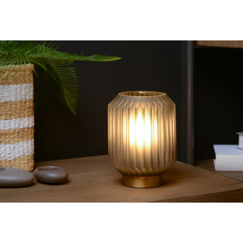 Lampe de table Sueno grise mate Ø 13 cm E14 40 W LUCIDE