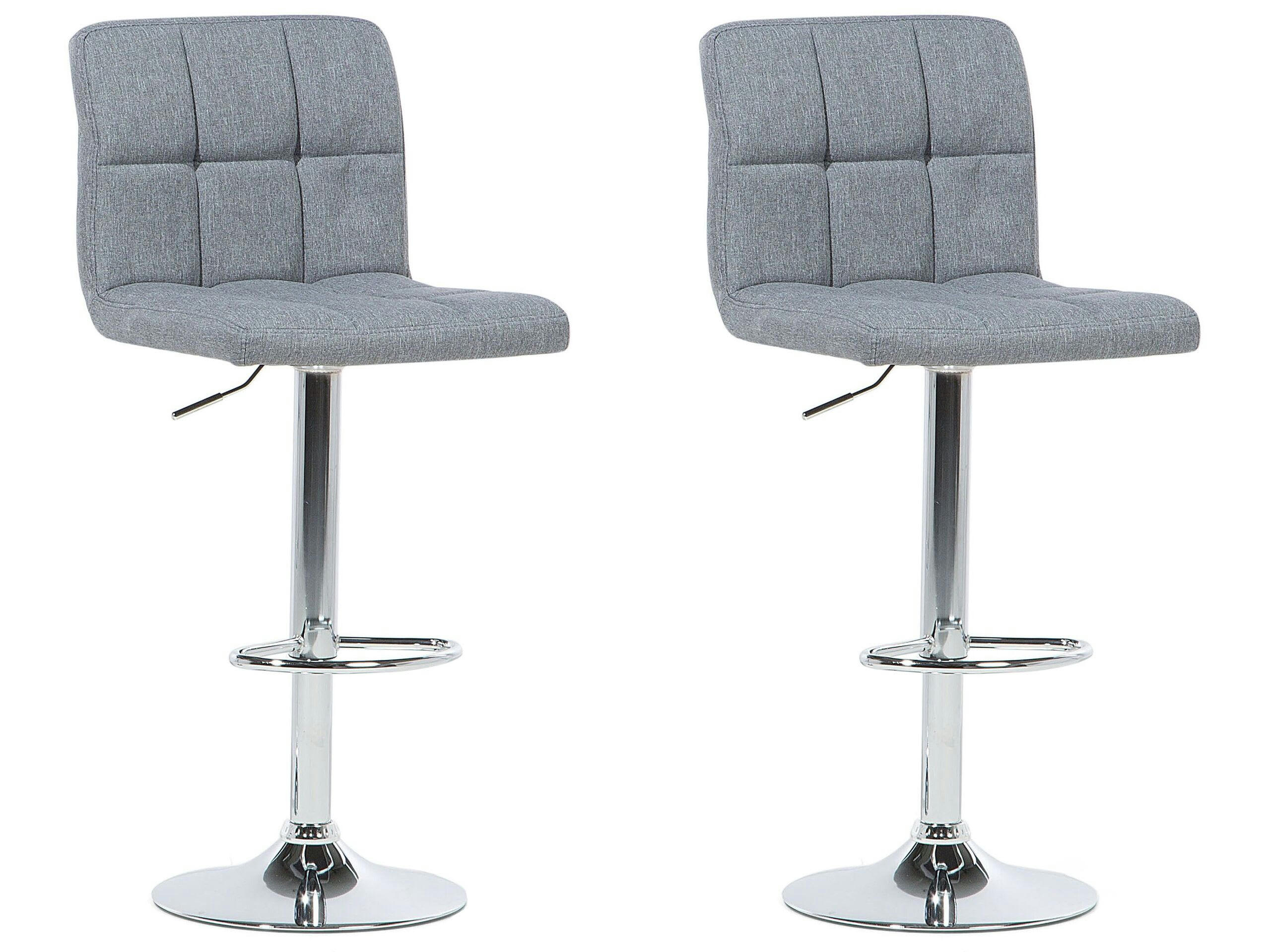 MARION - Lot de 2 chaises de bar réglables grises
