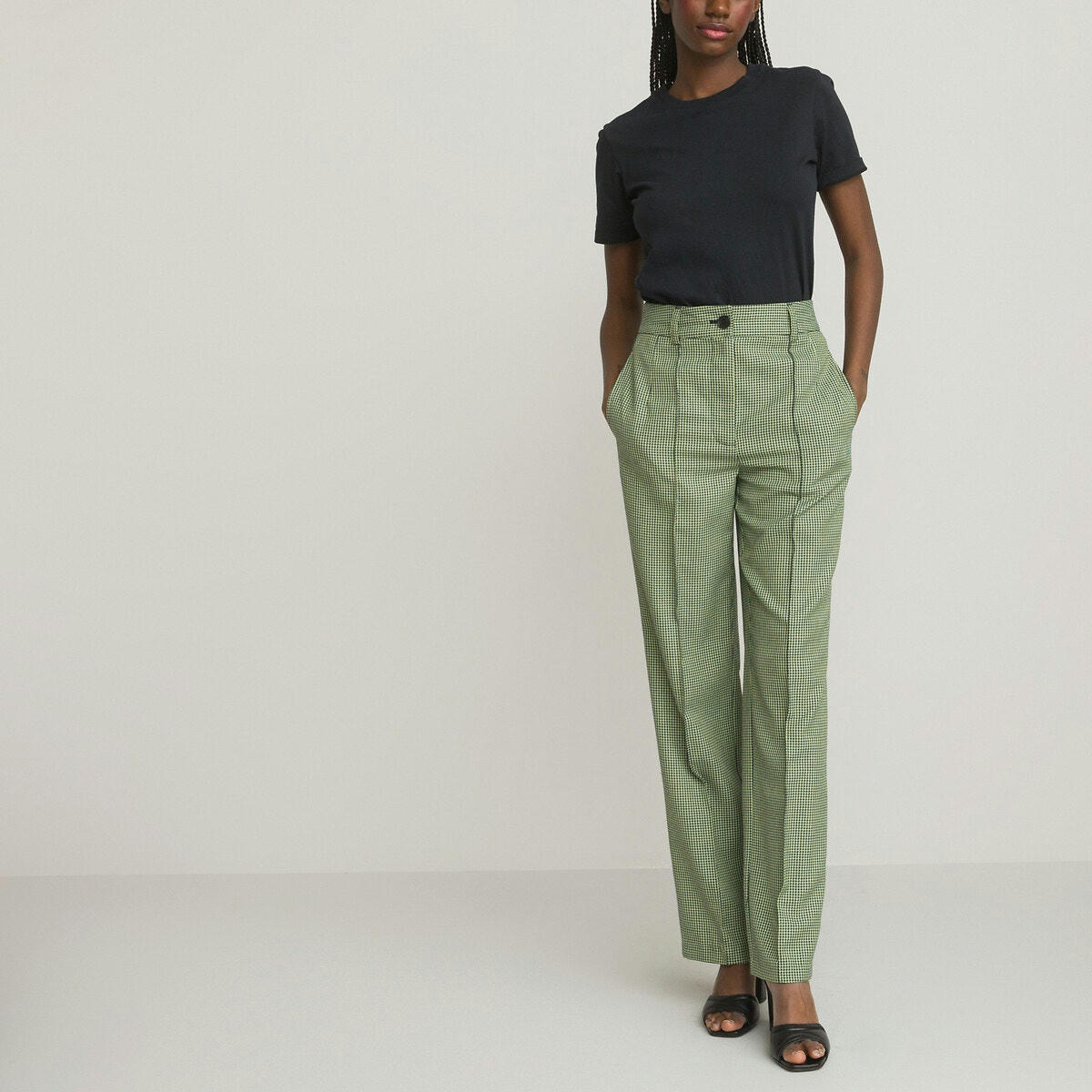 Pantalon droit, taille haute