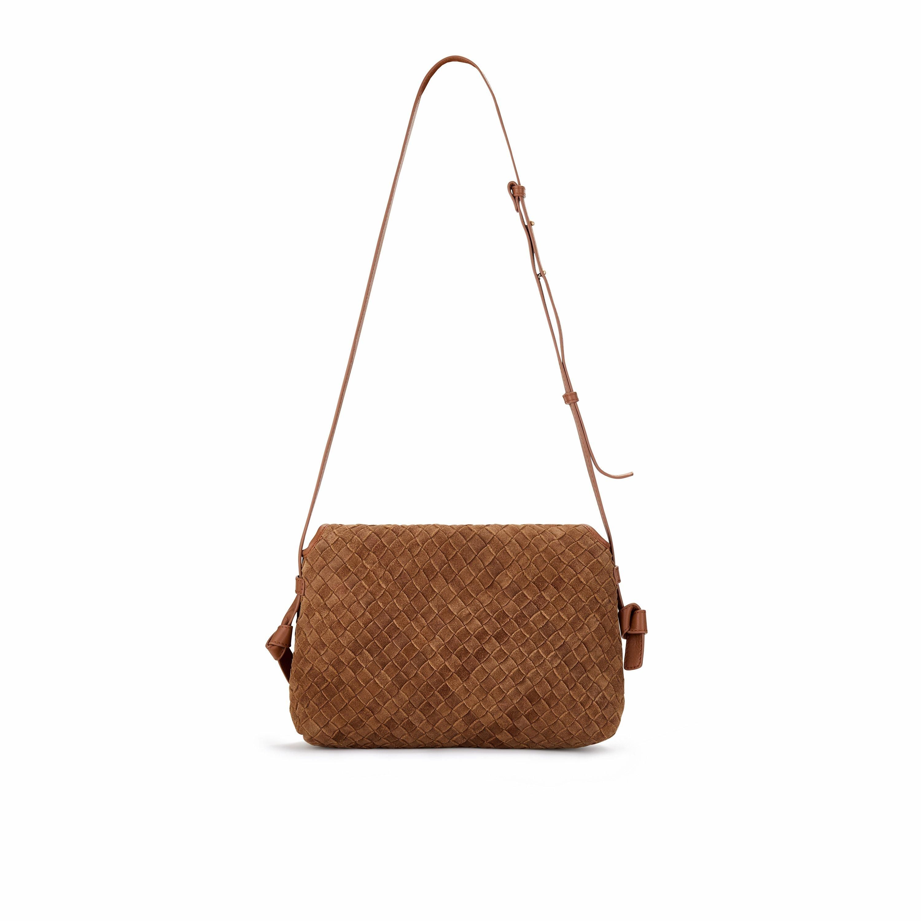 Clarks Leonie Woven Tan Suede Shoulder Bag,Cross Body Bag