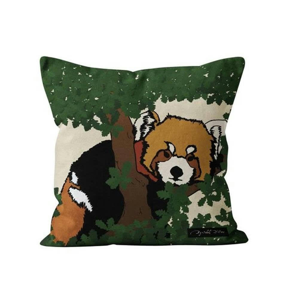SAFARI - Housse de coussin panda roux 40x40cm