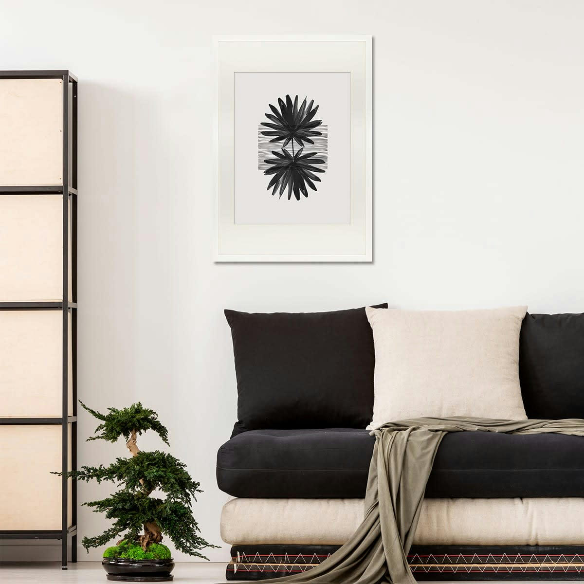 MILAN - Cadre photo épais blanc 50x70 cm avec passe-partout résine recyclée