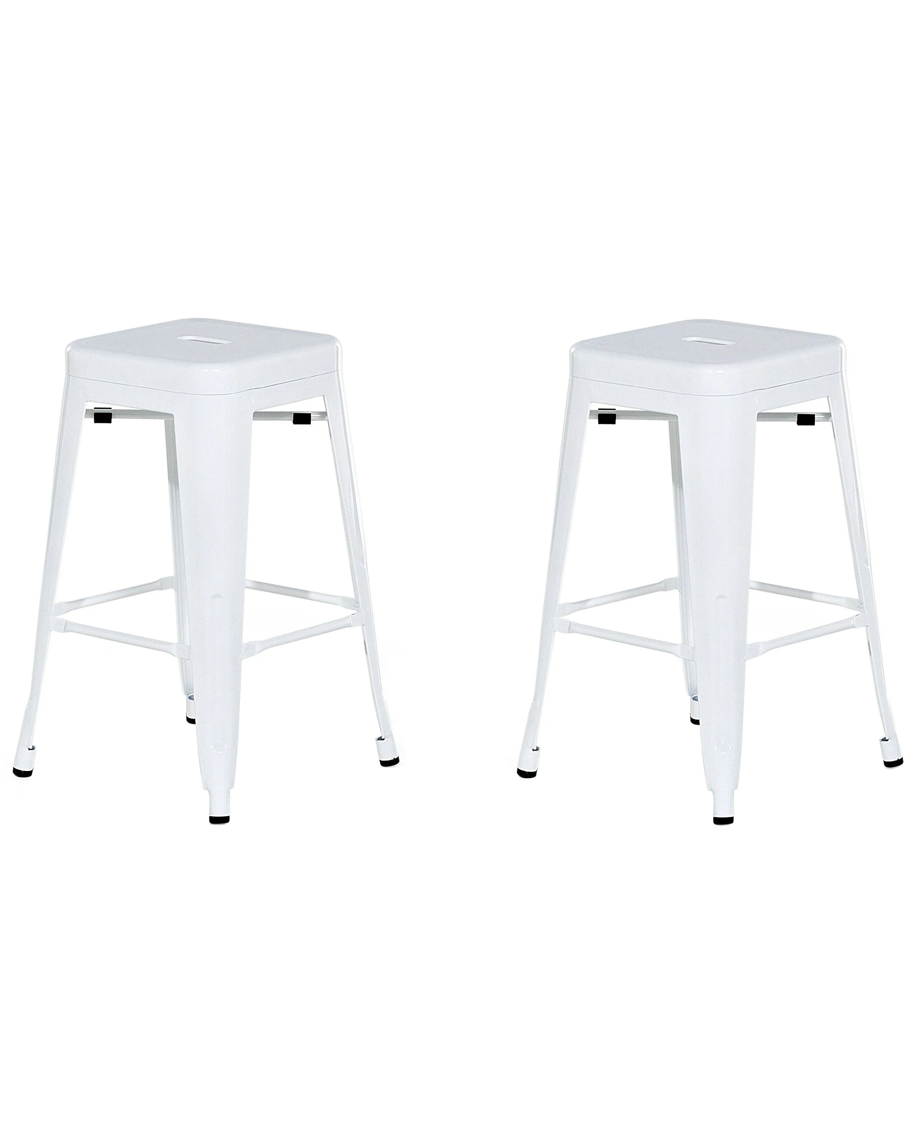 Set of 2 Bar Stools CABRILLO Metal White