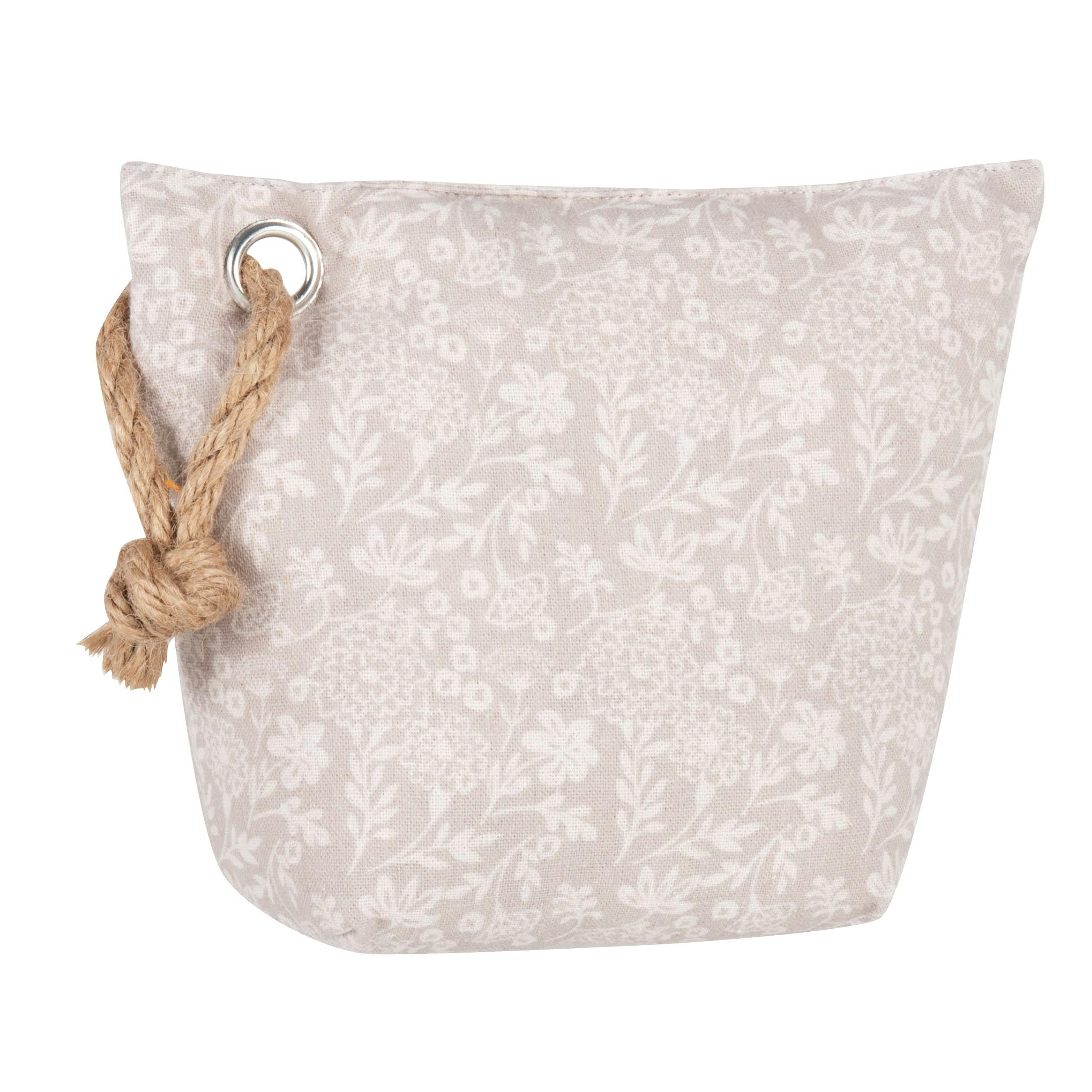 - Cale-porte imprimé floral gris et blanc