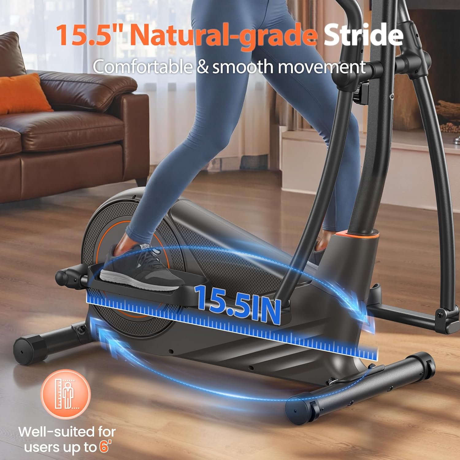 Niceday Elliptical Machine, 15.5 20IN Stride, 16 Levels, 500LB Capacity