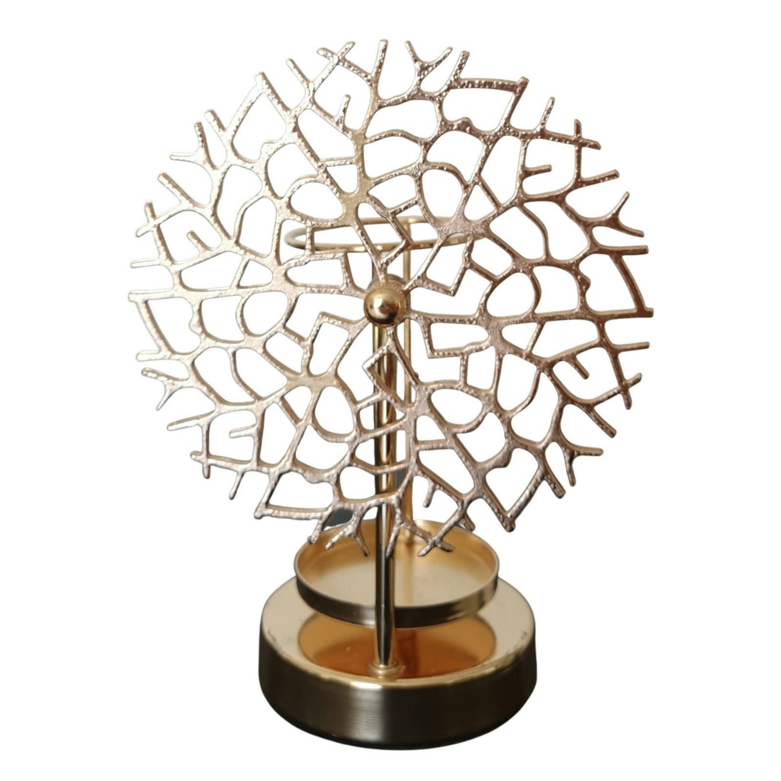 CORAIL - Brûle parfum Inspiration en verre et métal doré en arbre de vie- H18cm