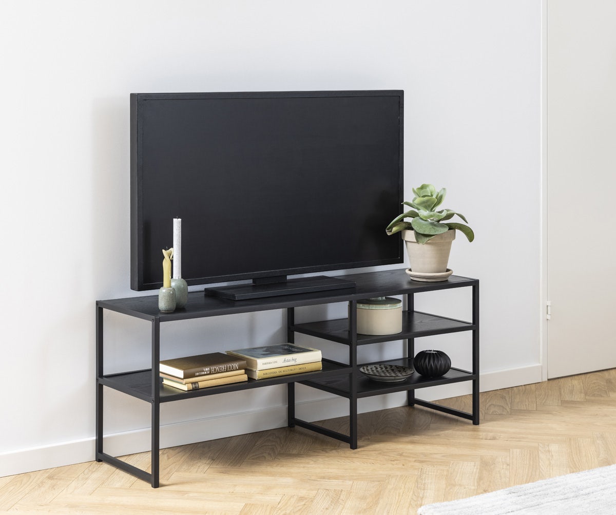 Lisomme Vic TV meubel Zwart - Hout - Metalen Frame - 120 cm