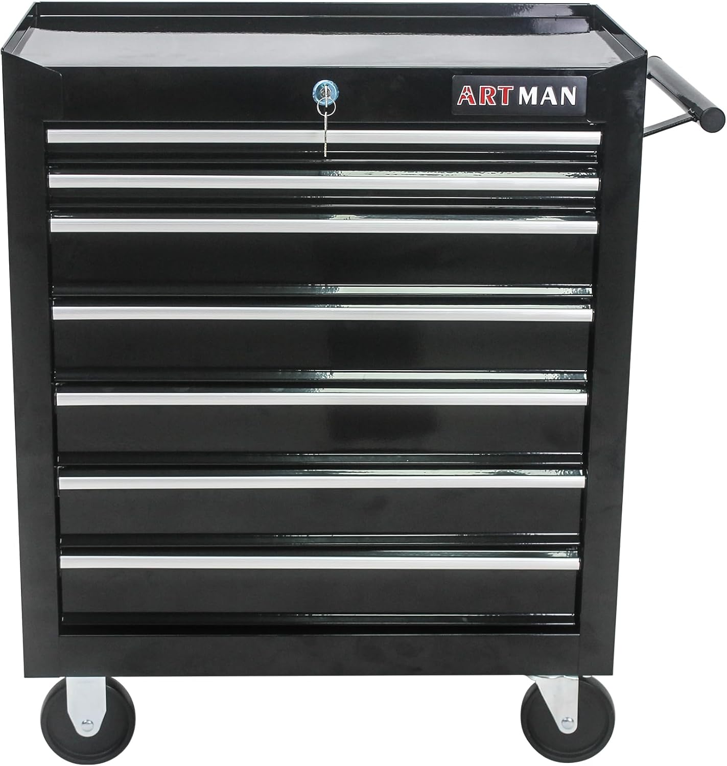 7 Drawers Rolling Tool Cart on Wheels, Multifunctional Organizer Tool Chest Tool Case, Trolley Tool Storage Tool Box for Workshop,Garage,Repair Shop (7 Drawers 24.2 W×12.9 D×29.9 H-Black)