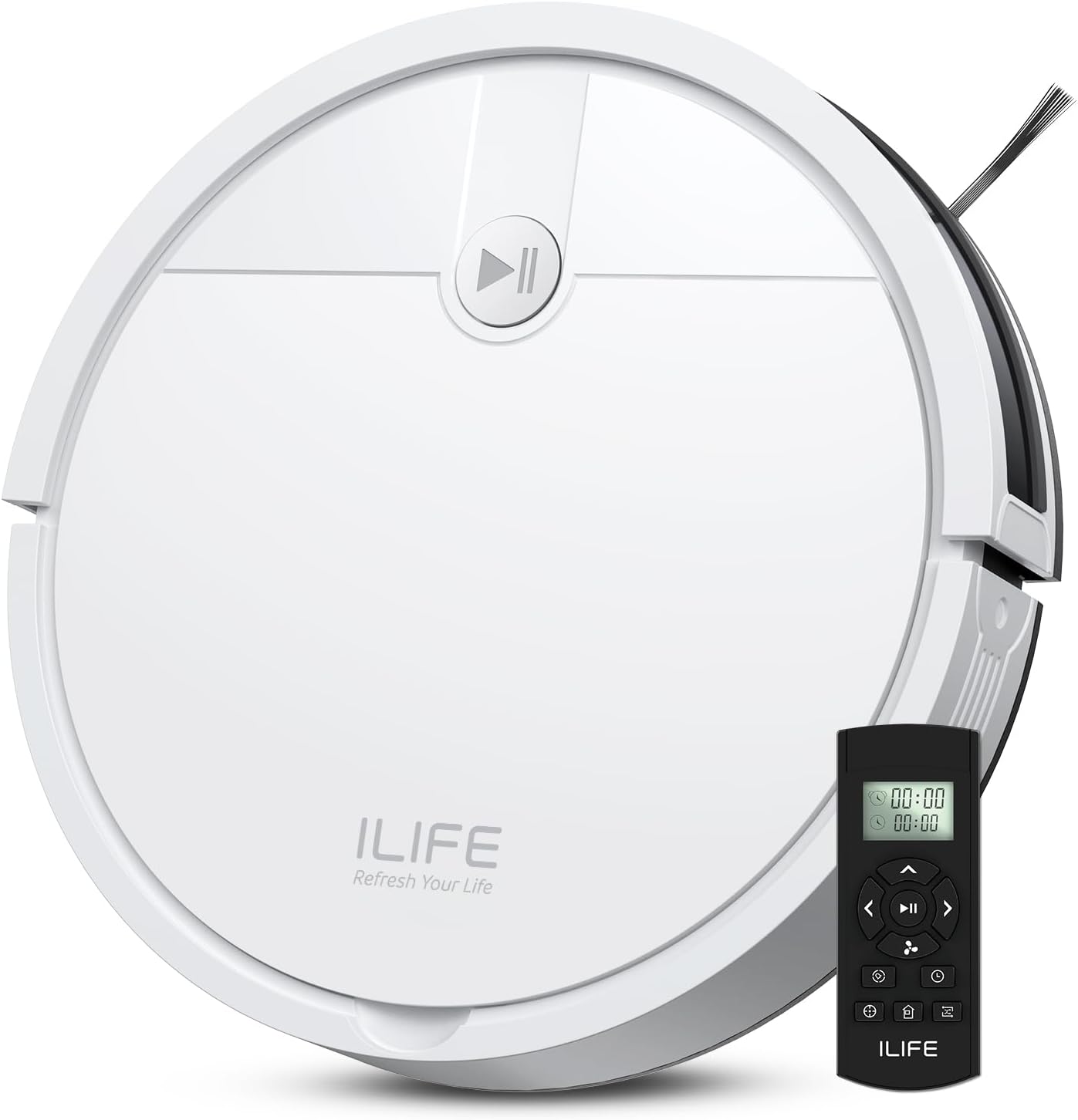 ILIFE V2 Robot Vacuum Cleaner, Tangle-Free Suction, 120 Mins Runtime, Slim, Self-Charging Robotic Vacuum Cleaner, Ideal for Pet Hair and Hard Floors