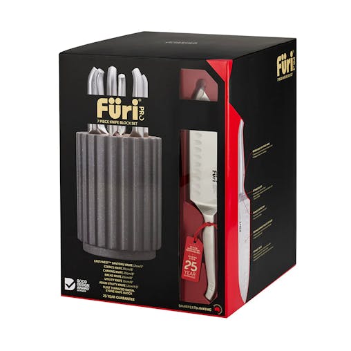 Furi Pro Radial 7pc Knife Block Set Flint Terrazzo 7 Piece