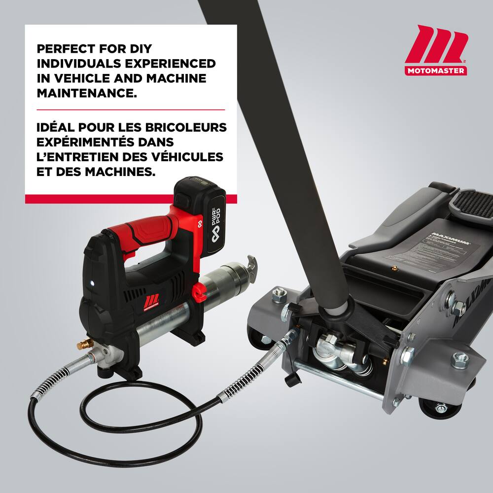 MotoMaster 20V Powered Cordless Grease Gun, with PWR POD 2.0Ah Battery & Compact Charger, 14-oz