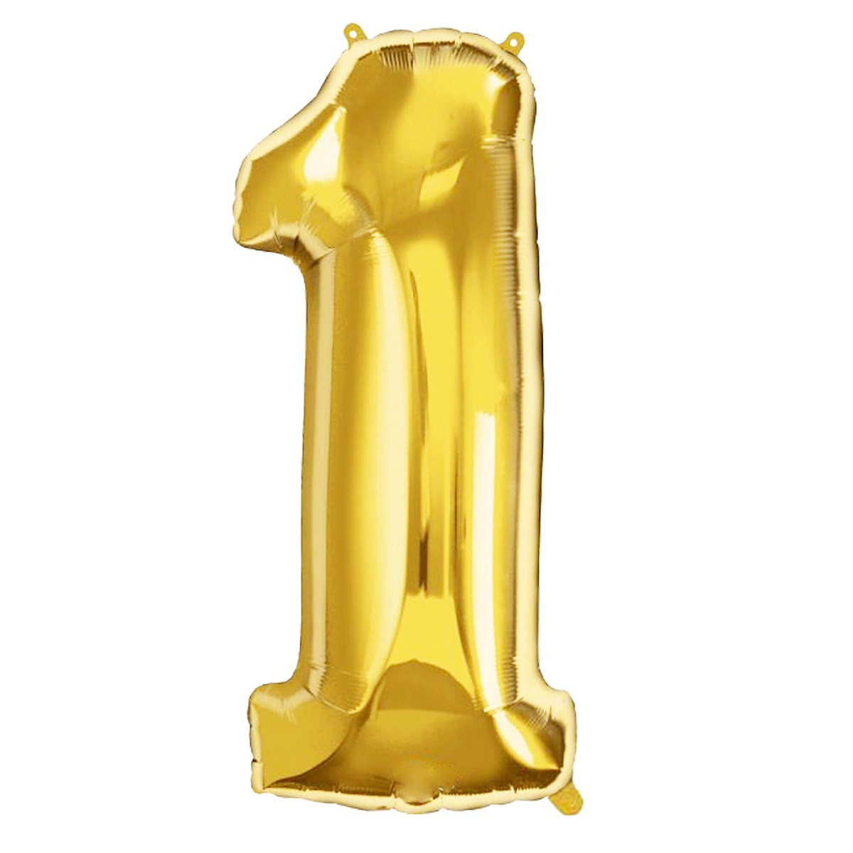 Balon na urodziny cyfra 1 foliowy 40 cm złoty