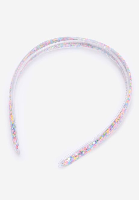 Girls Rainbow Glitter Shaker Slim Headband