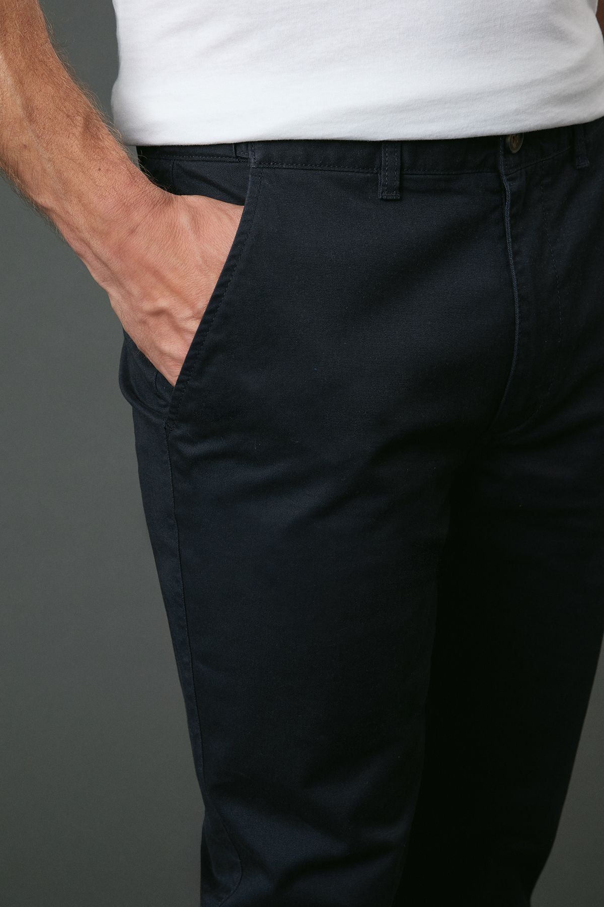 Maine Navy Premium Slim Fit Chino Trousers