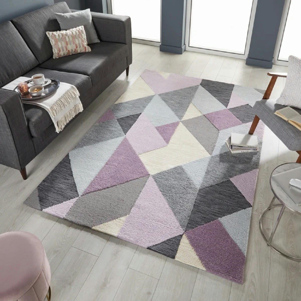 ICON - Tapis de salon en Polyester Violet 160x230 cm