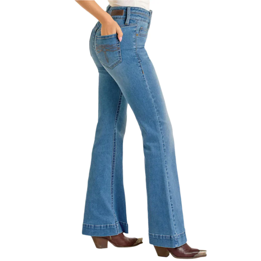 Джинсы Rock & Roll Denim женские с высокой посадкой и двойным поясом