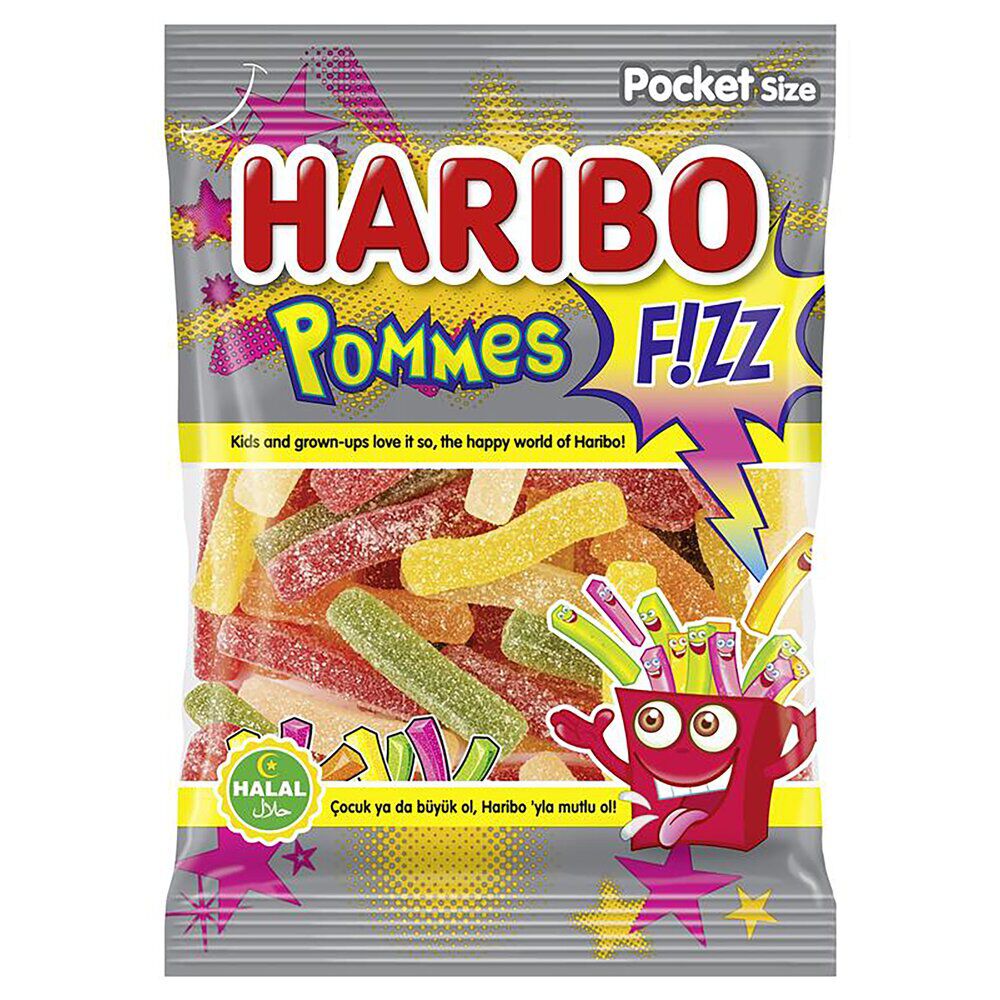 Bonbon Haribo pommes fizz halal sachet 100g
