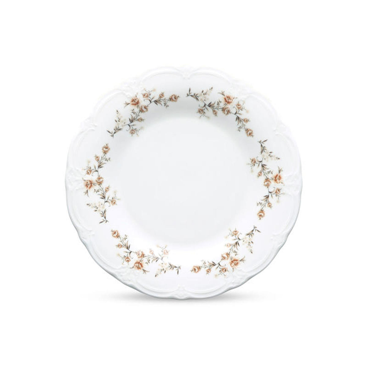 Bonbistro - Plat bord 27,5cm brown flower Retro - Set van 6