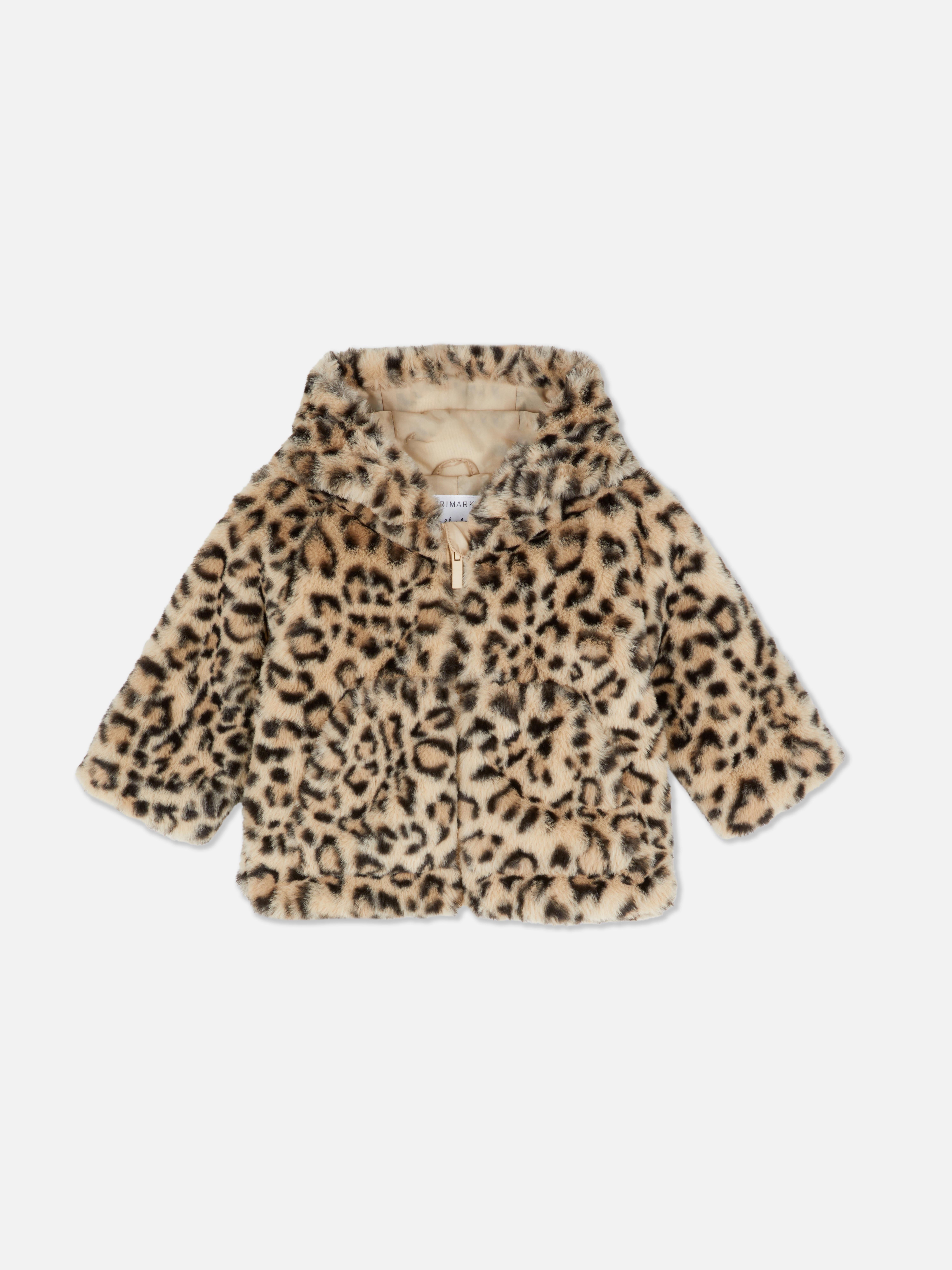 0-36mths | Leopard Print Faux Fur Jacket