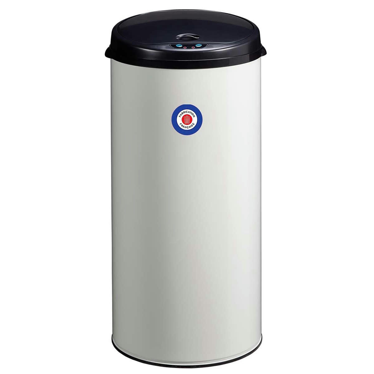SENSITIVE - Poubelle à ouverture automatique 45L en Métal Blanc