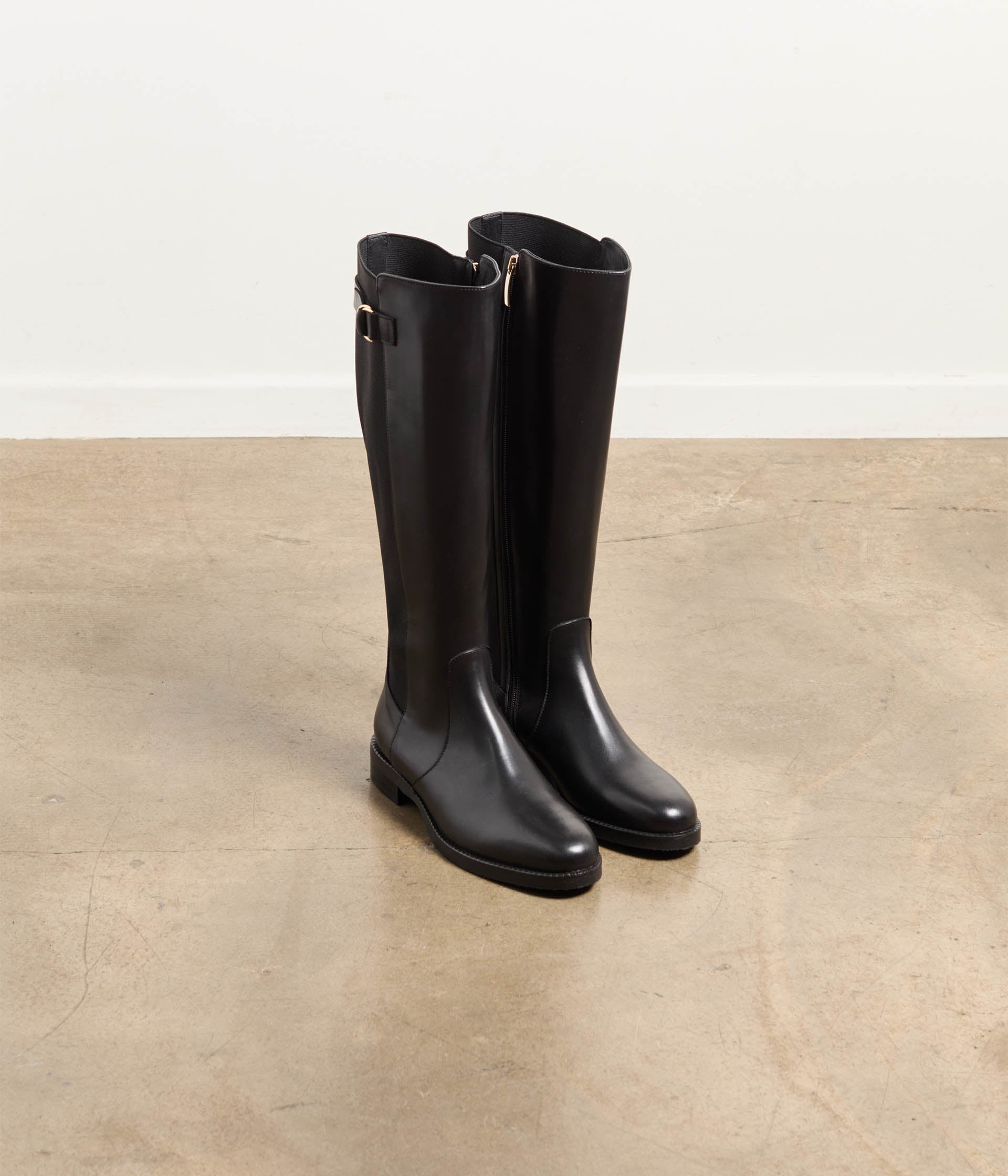 Bottes en cuir noir Lisou