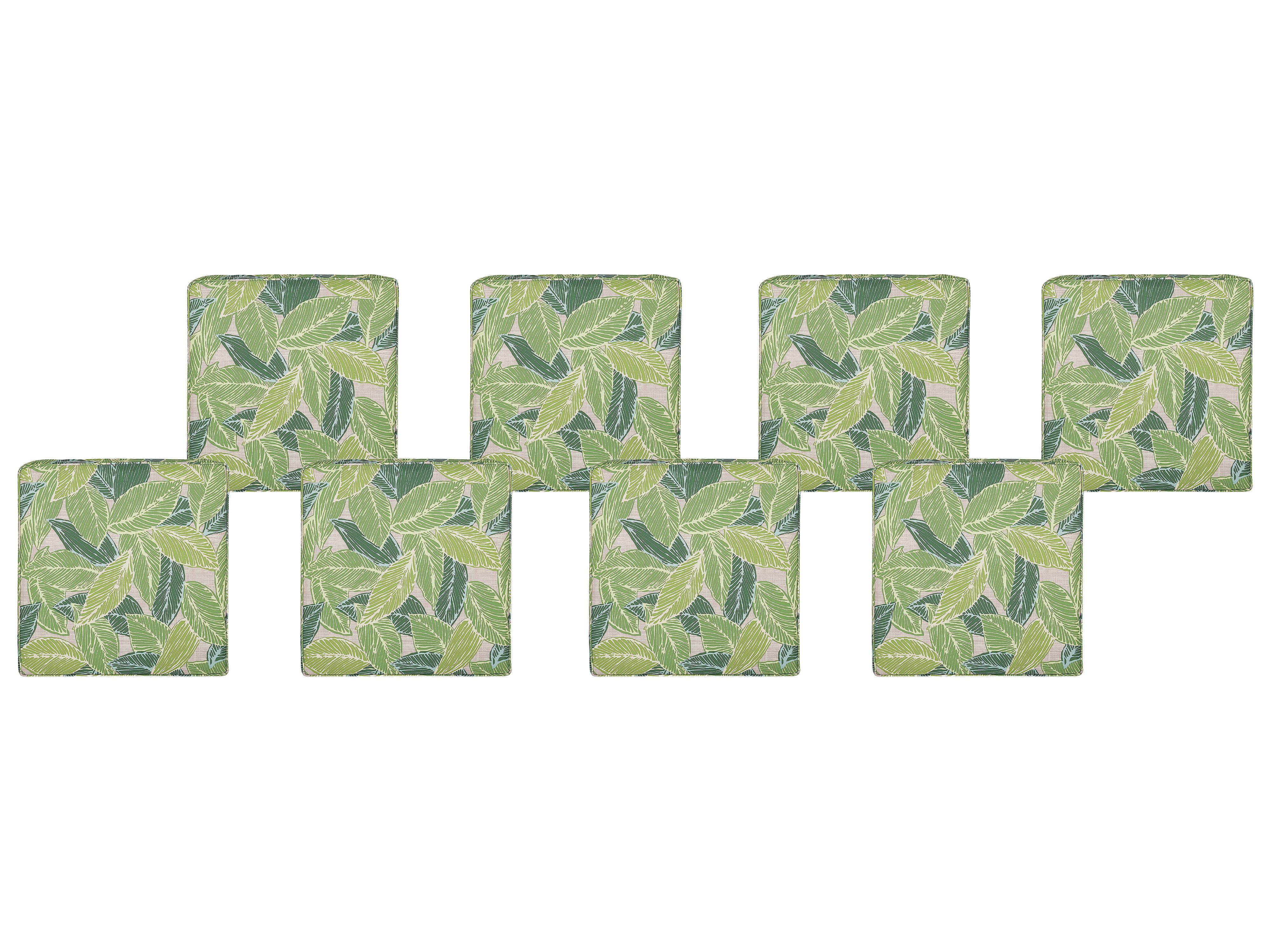 Set of 8 Garden Chair Cushions SASSARI 46 x 46 cm Light Green