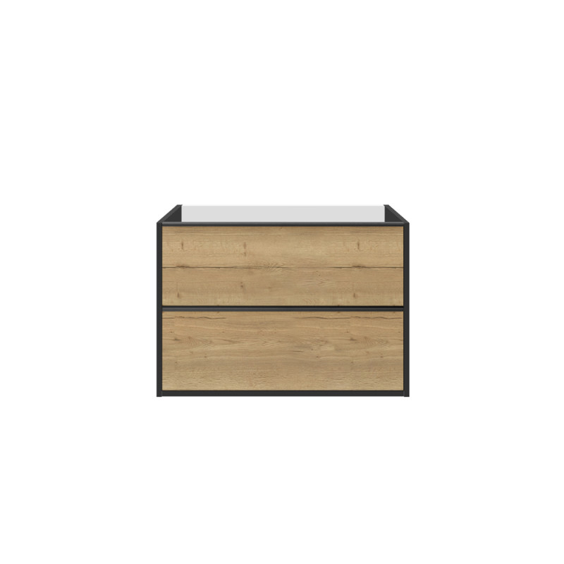 Meuble sous-plan Border chêne Halifax naturel et noir 80 cm ALLIBERT