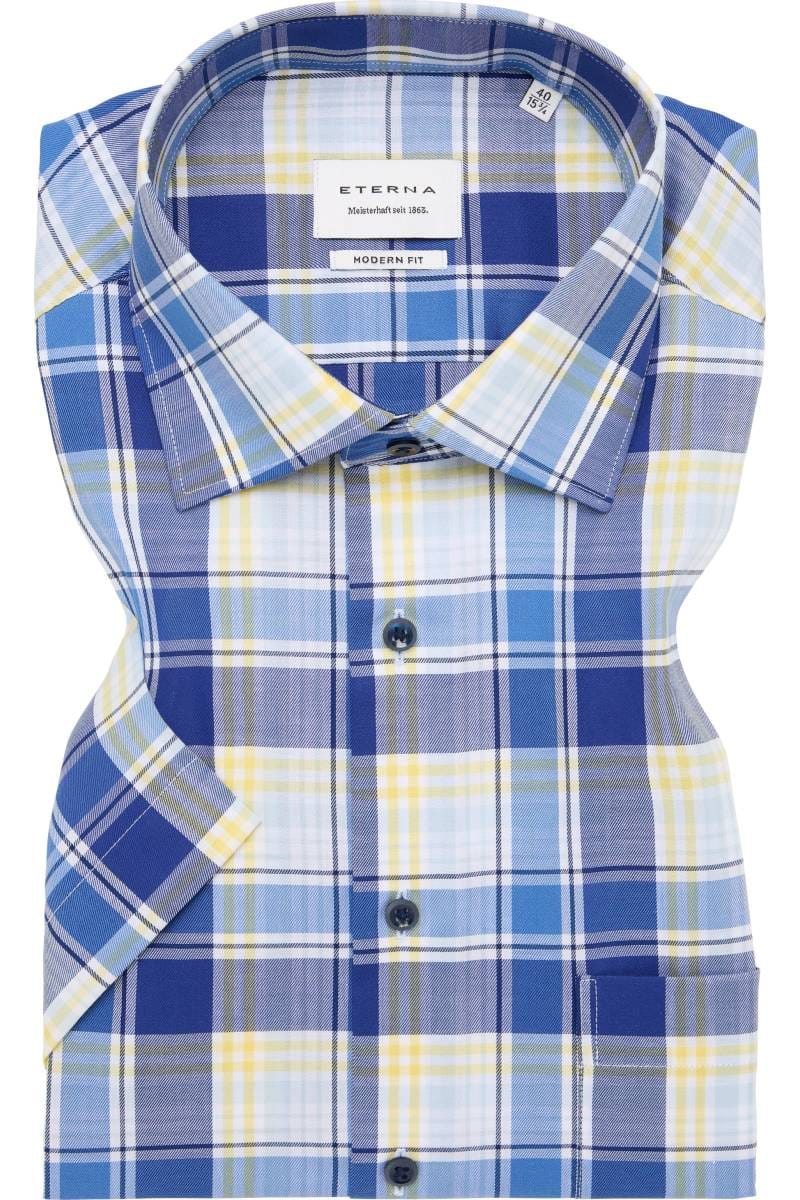 ETERNA Modern Fit Hemd blau, Kariert
