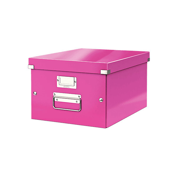 Boîte de rangement en carton Taille Moyenne A4  - Rose