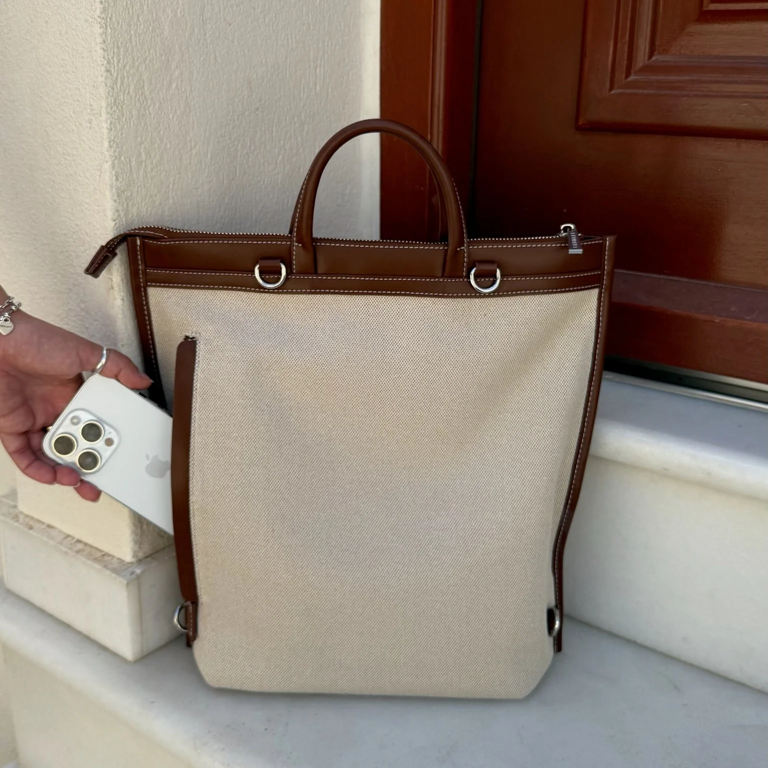 Maelle – Hazelnut Canvas Backpack