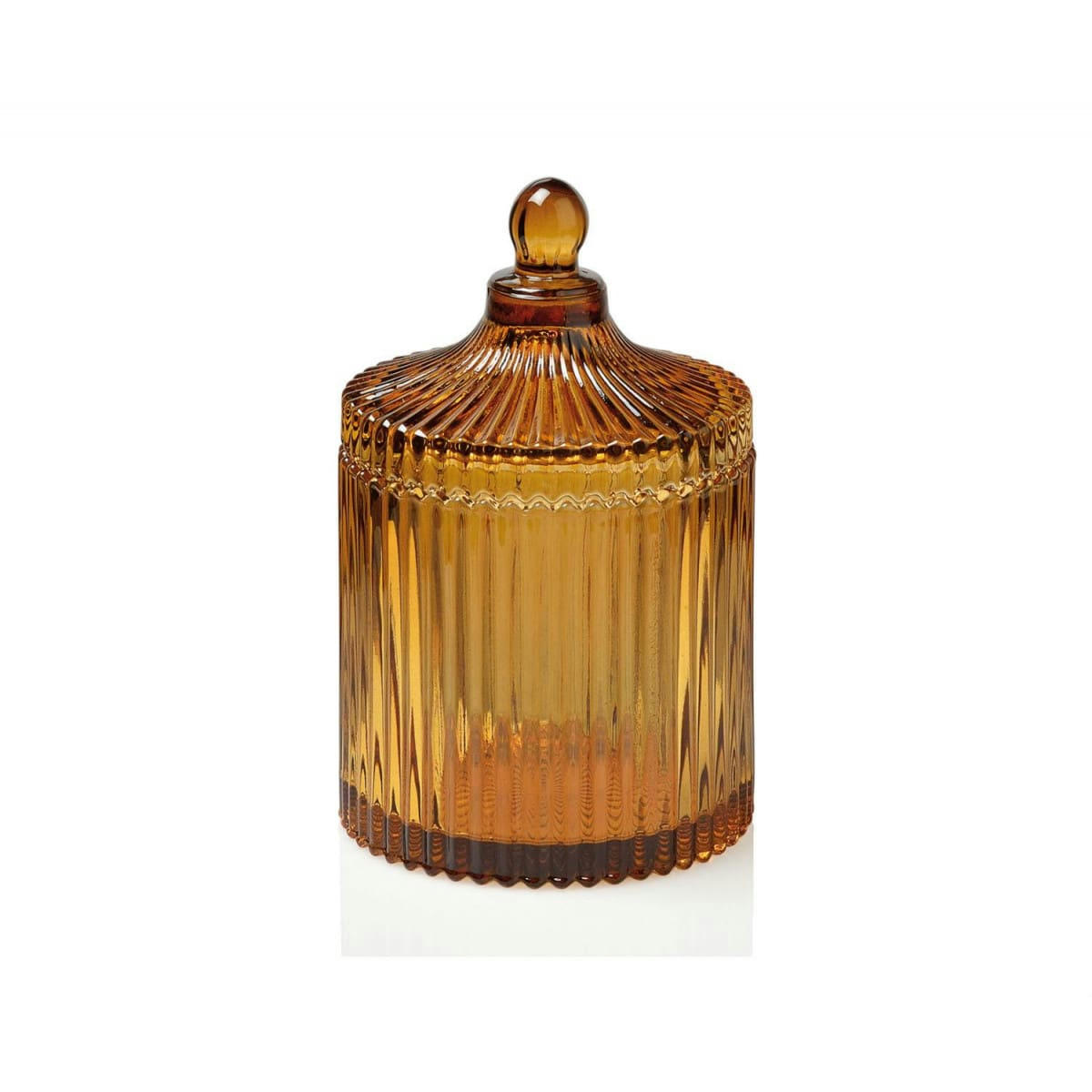 - Boîte rangement salle de bain verre ambre 10,5x17cm