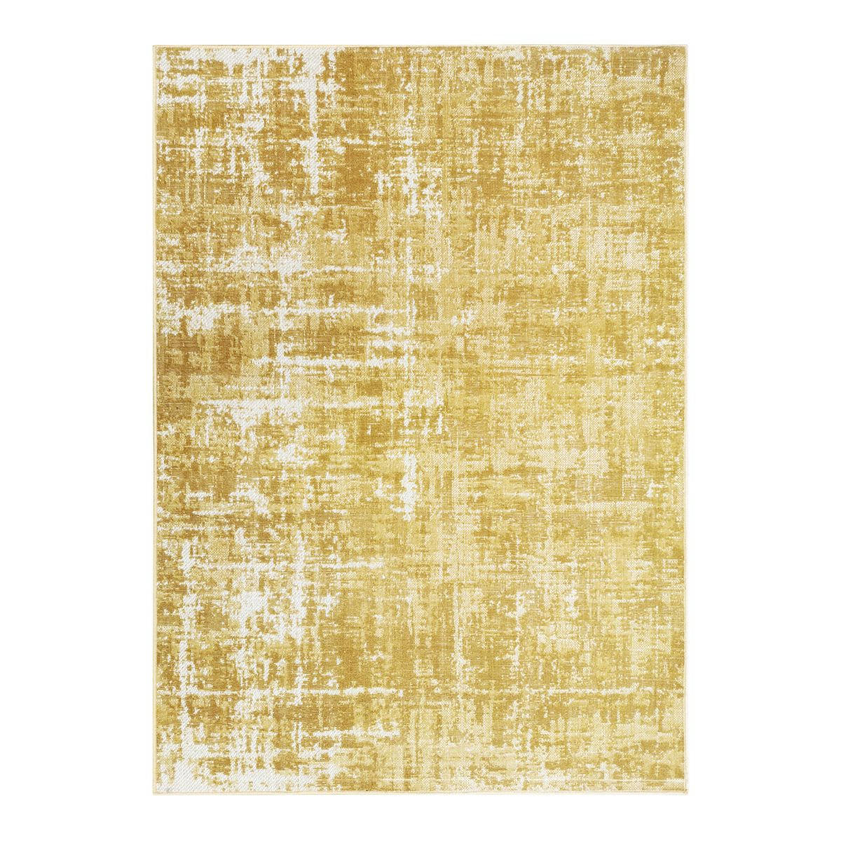 STELLE - Tapis effet patiné vintage jaune 120x170