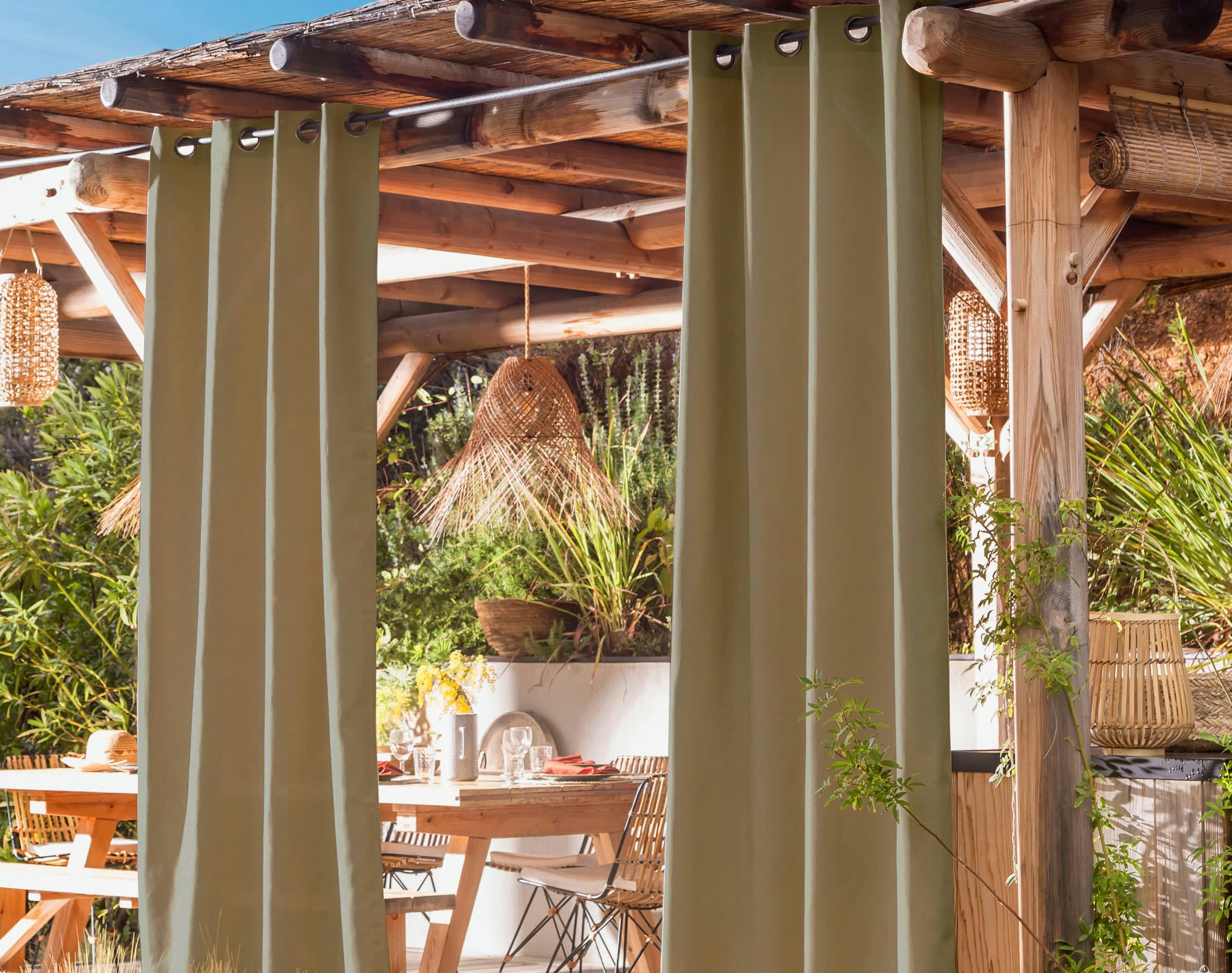 TOILE - Rideau d'extérieur 135x240 en coton beige