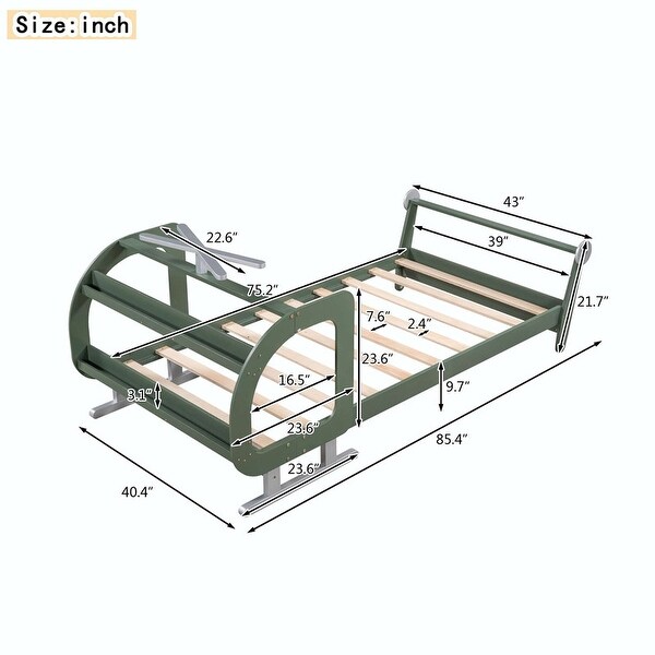 Helicopter Shaped Platform Bed with Rotatable Propeller and Shelves
