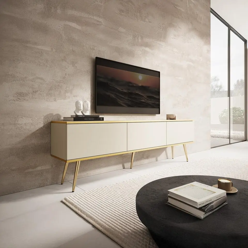 Meubella - TV-Meubel Orleans - Beige - 175 cm - Staand